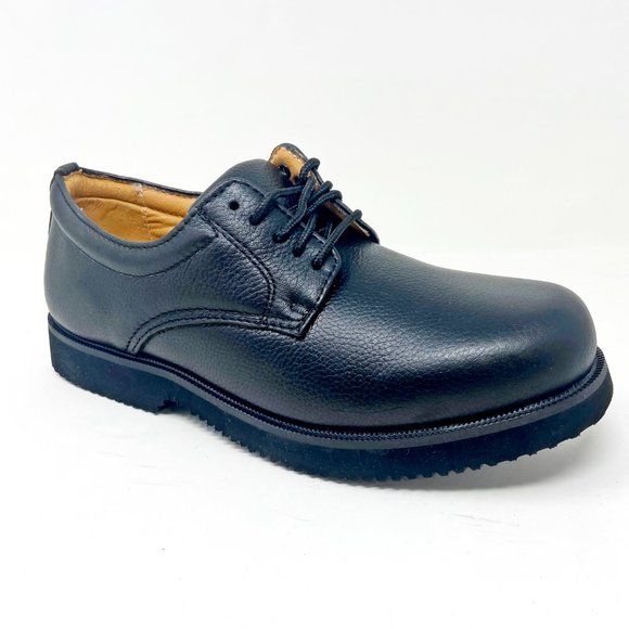 Bonanza 4" Full Grain Tumbled Leather Black Plain Toe Mens Work Boots BA400 - Picture 2 of 5